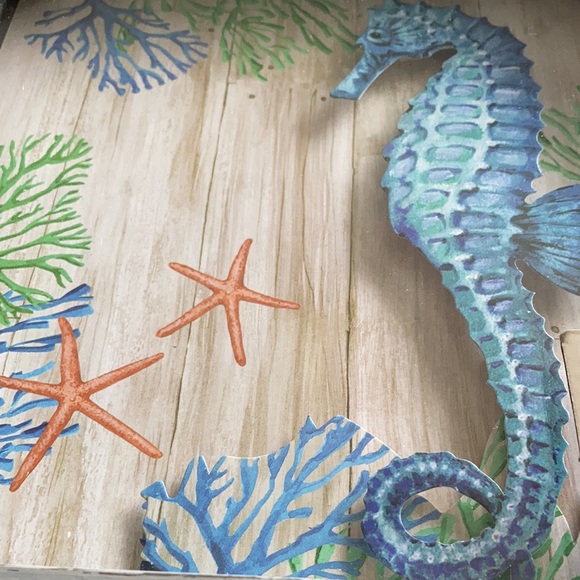 SOLD - Sea Turtle & Seahorse Framed Art - Picture 4 of 8